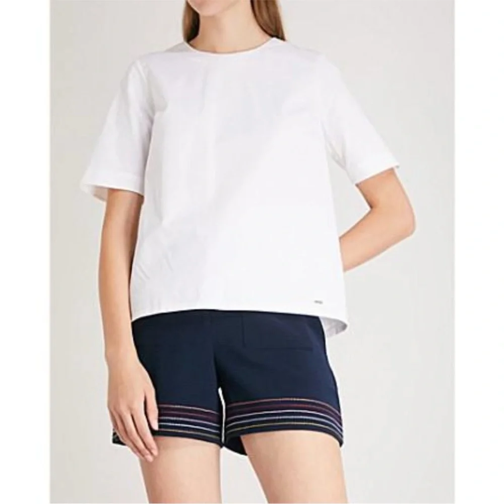 Ted Baker Sapphia Stitch Detail High Rise Navy Pockets Shorts Bottoms Sailor 3 M - Picture 2 of 8